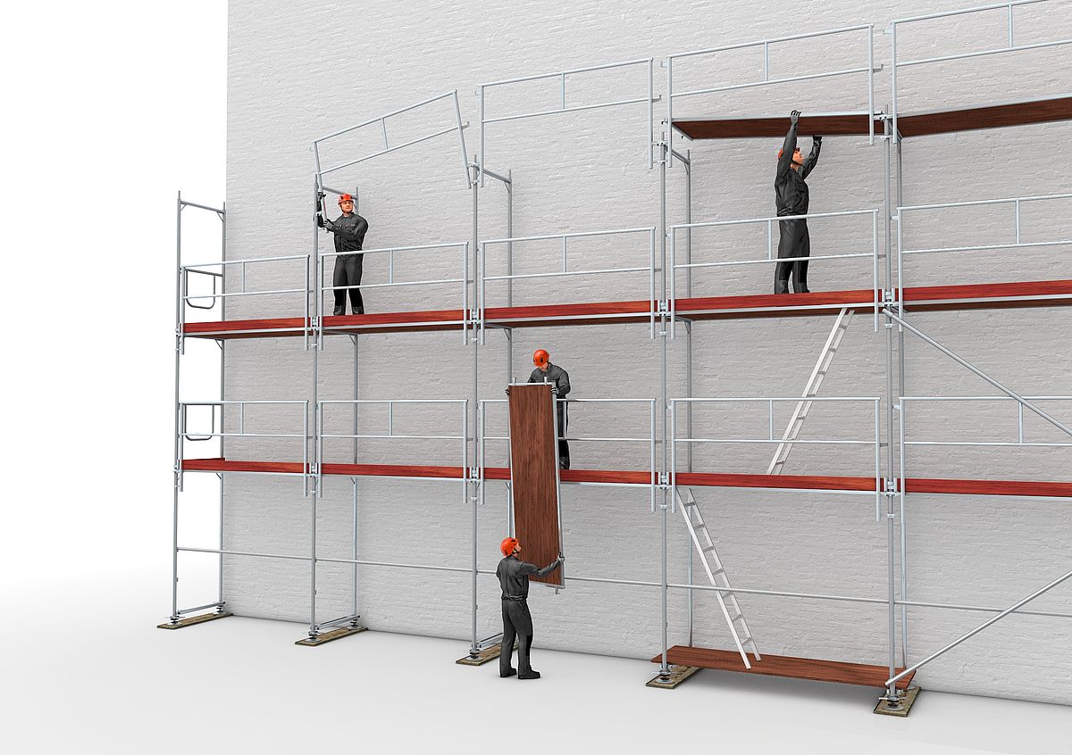 graphics depicting types of scaffolding together with descriptions of the structural components